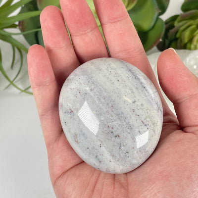 Ocean Jasper Crystal Palm Stone - One-of-a-KInd in hand for size reference