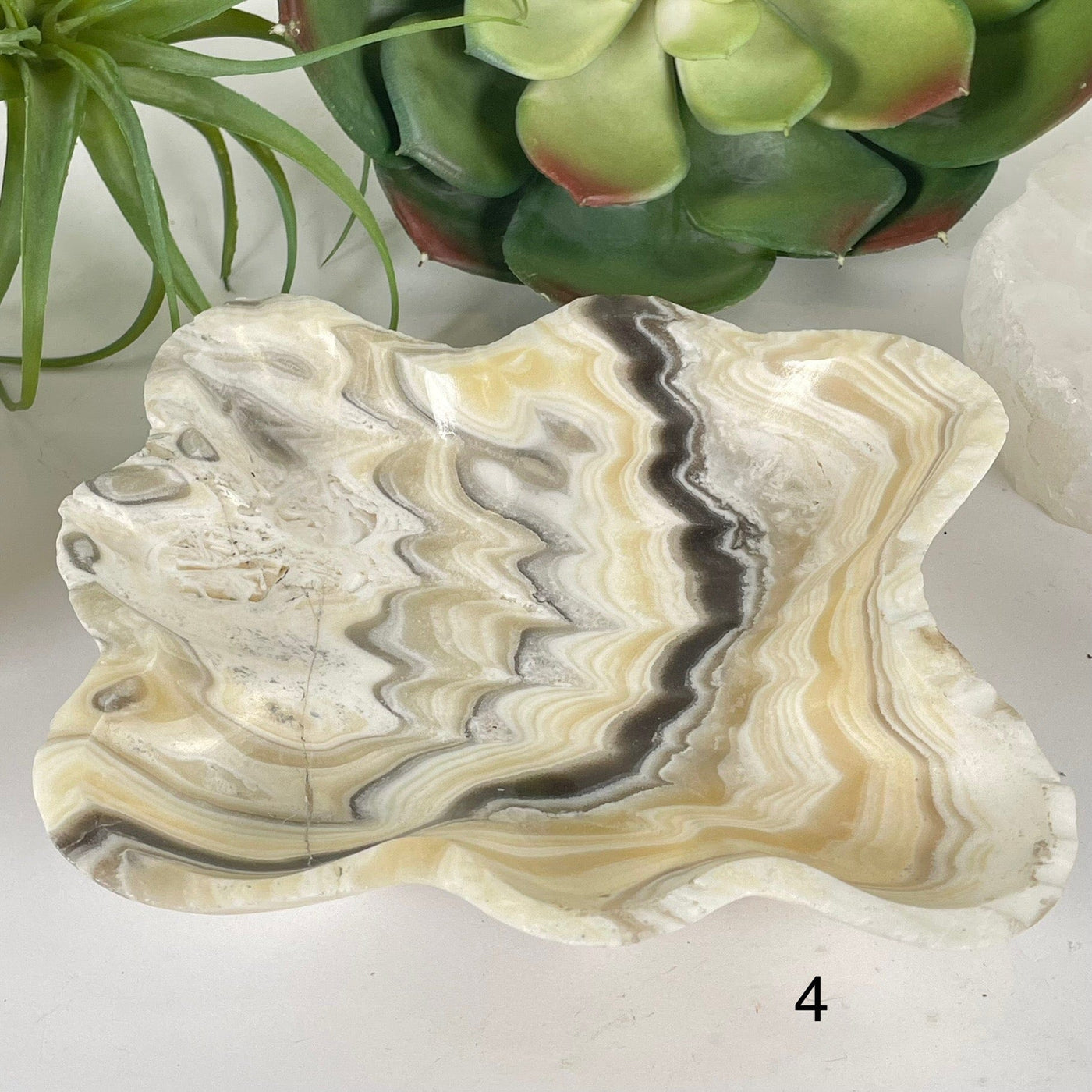 Mexican Onyx Small Bowl - Crystal Dish - You Choose #2 variant 4 labeled