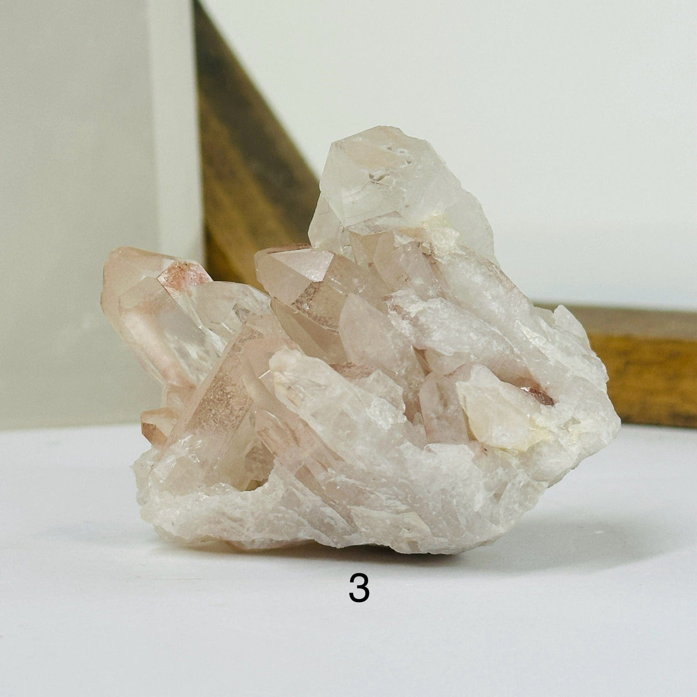 lithium quartz with decorations in the background