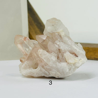 lithium quartz with decorations in the background