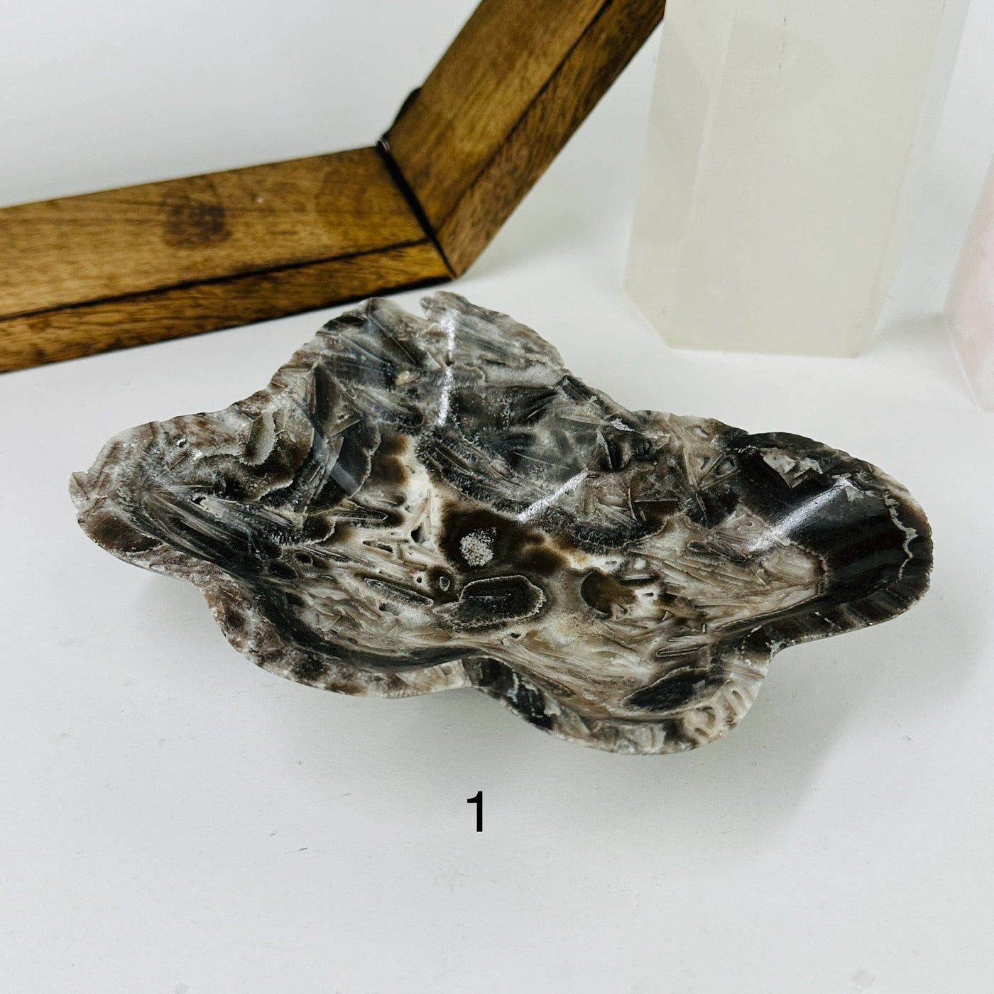 mexican onyx bowl with decorations in the background