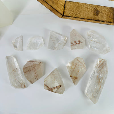 rutilated quartz on white background