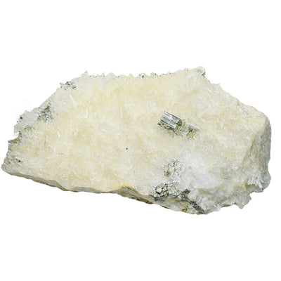 Cubic Pyrite on High Grade Crystal Quartz Cluster - Rare Find back view