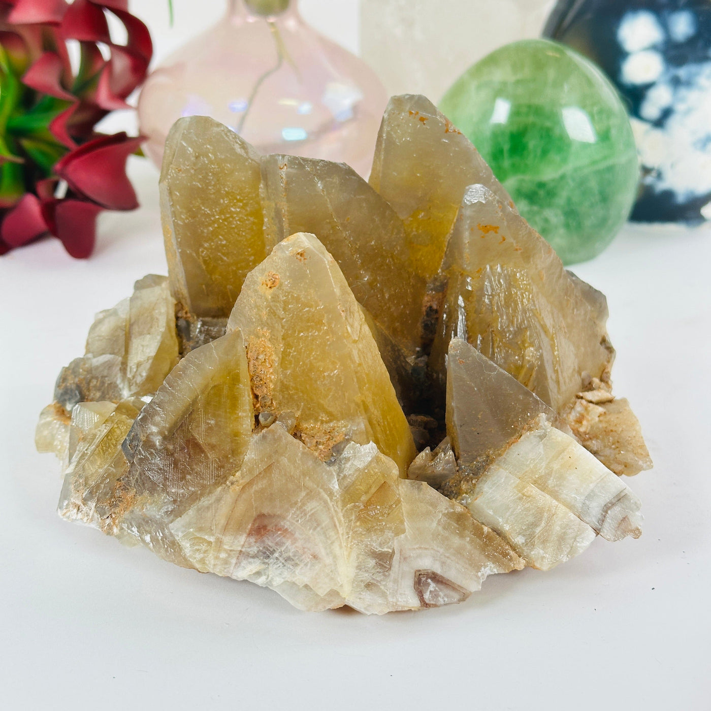 Dogtooth Calcite Crystal Cluster - One-of-a-Kind #1 side view