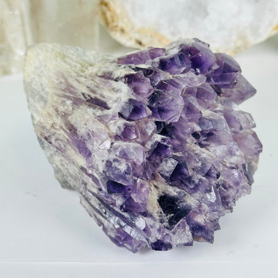 Elestial Amethyst Crystal Cluster #3 side view