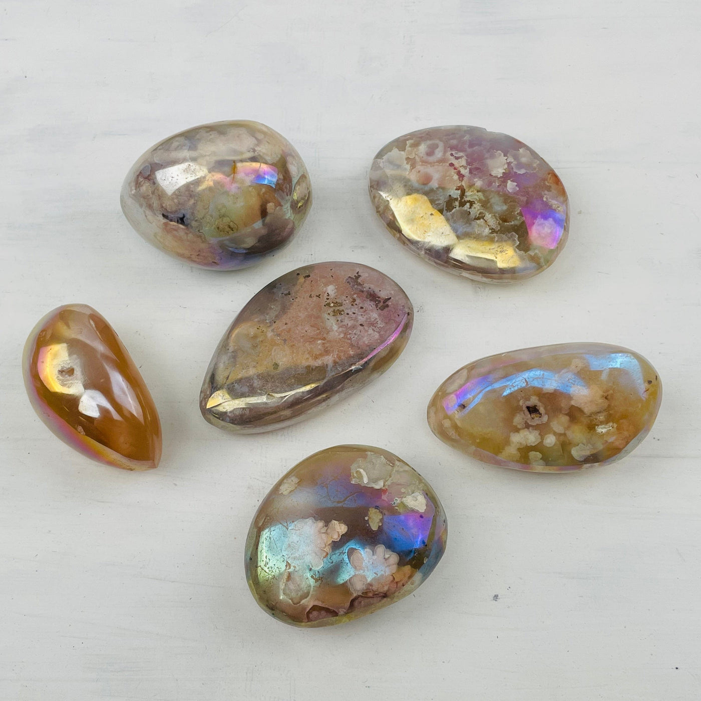  Flower Agate Palm Stones sold by weight 