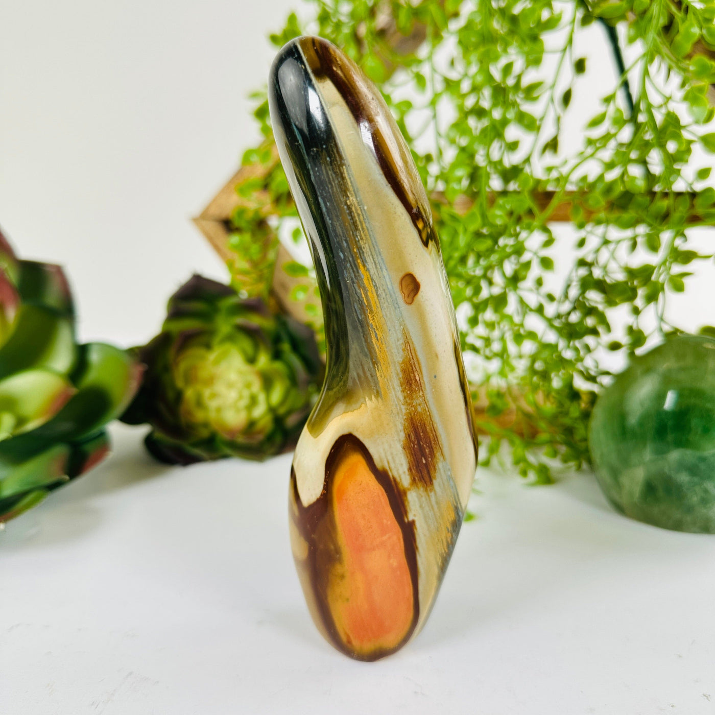 Polychrome Jasper Crystal Massage Wand - One-of-a-Kind front view