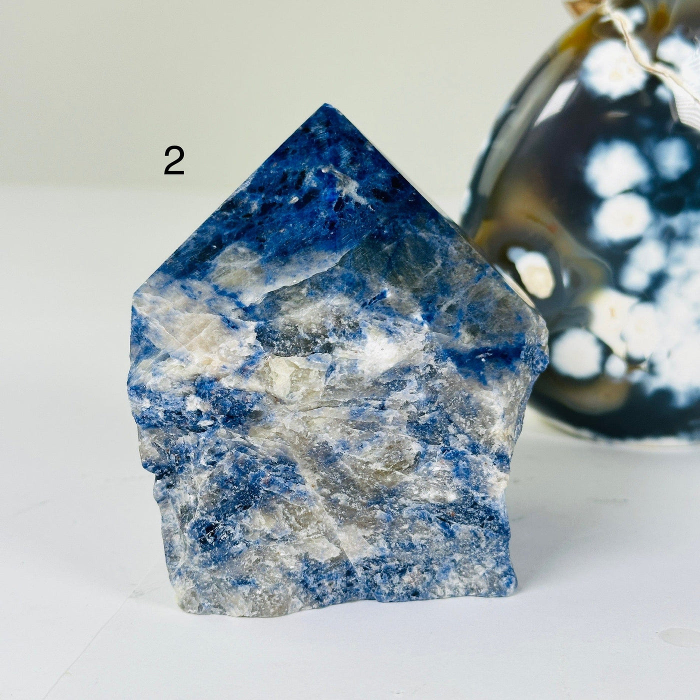 Sodalite Semi Polished Crystal Point - You Choose variant 2 labeled