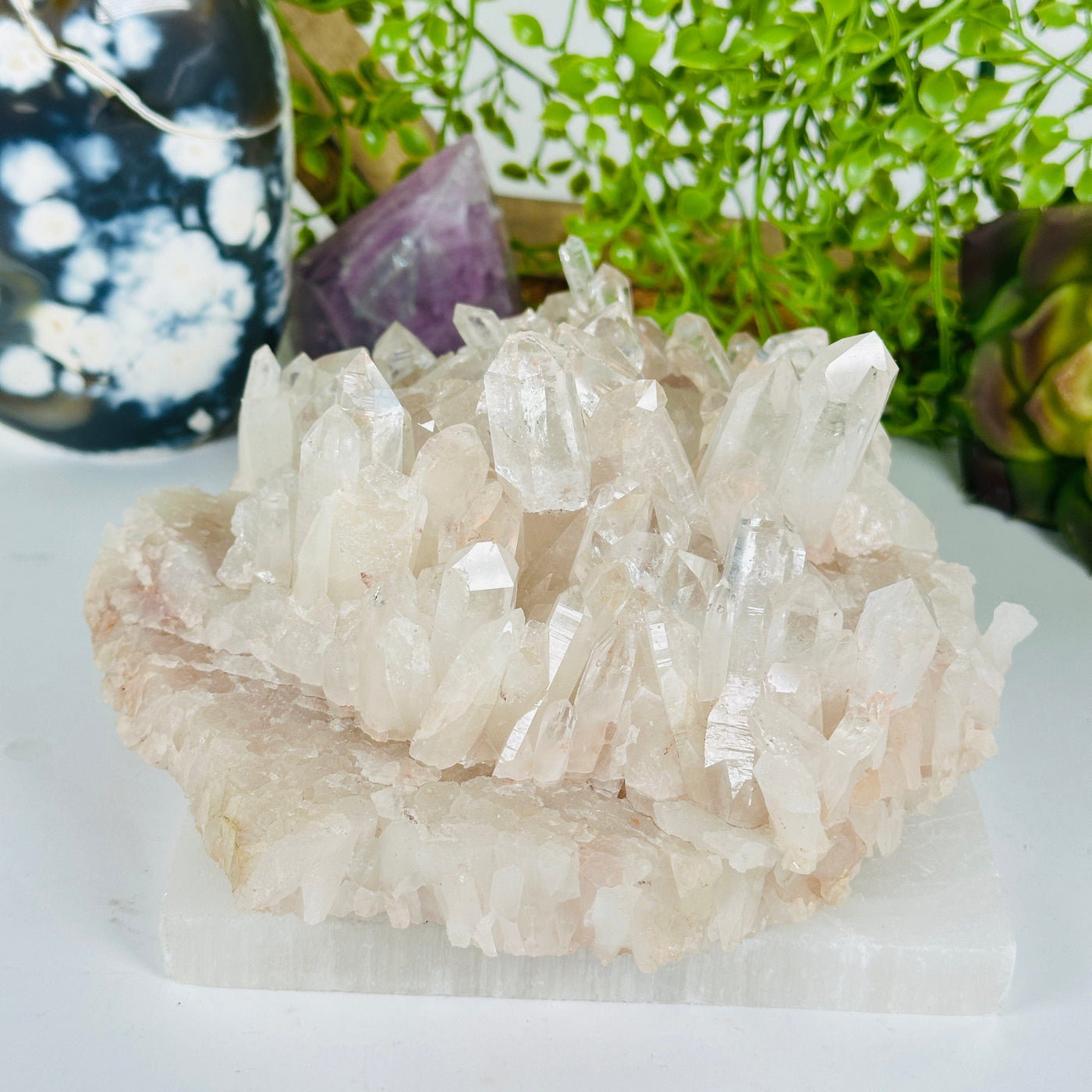 Lemurian Tangerine Quartz - High Grade Crystal Cluster - One-of-a-Kind #3 front view