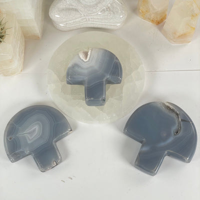 Agate Druzy Crystal Mushroom - You Choose all variants top front view