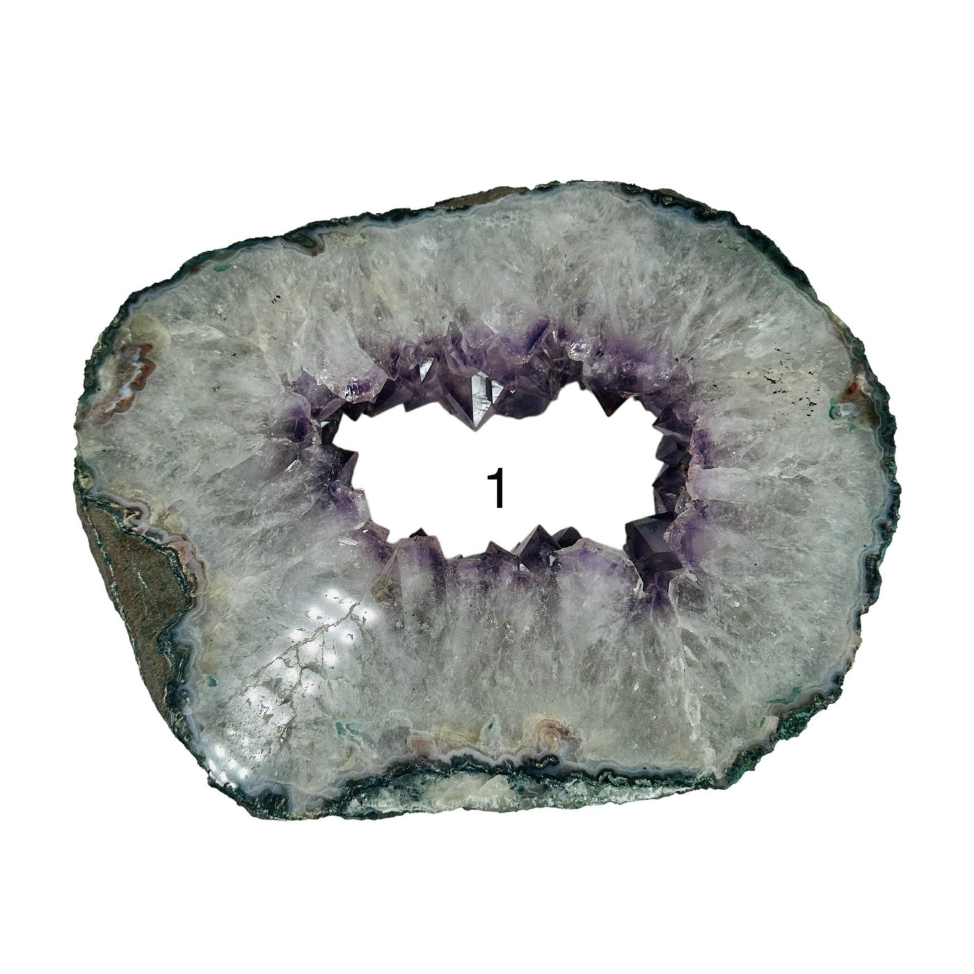 amethyst portals on white background