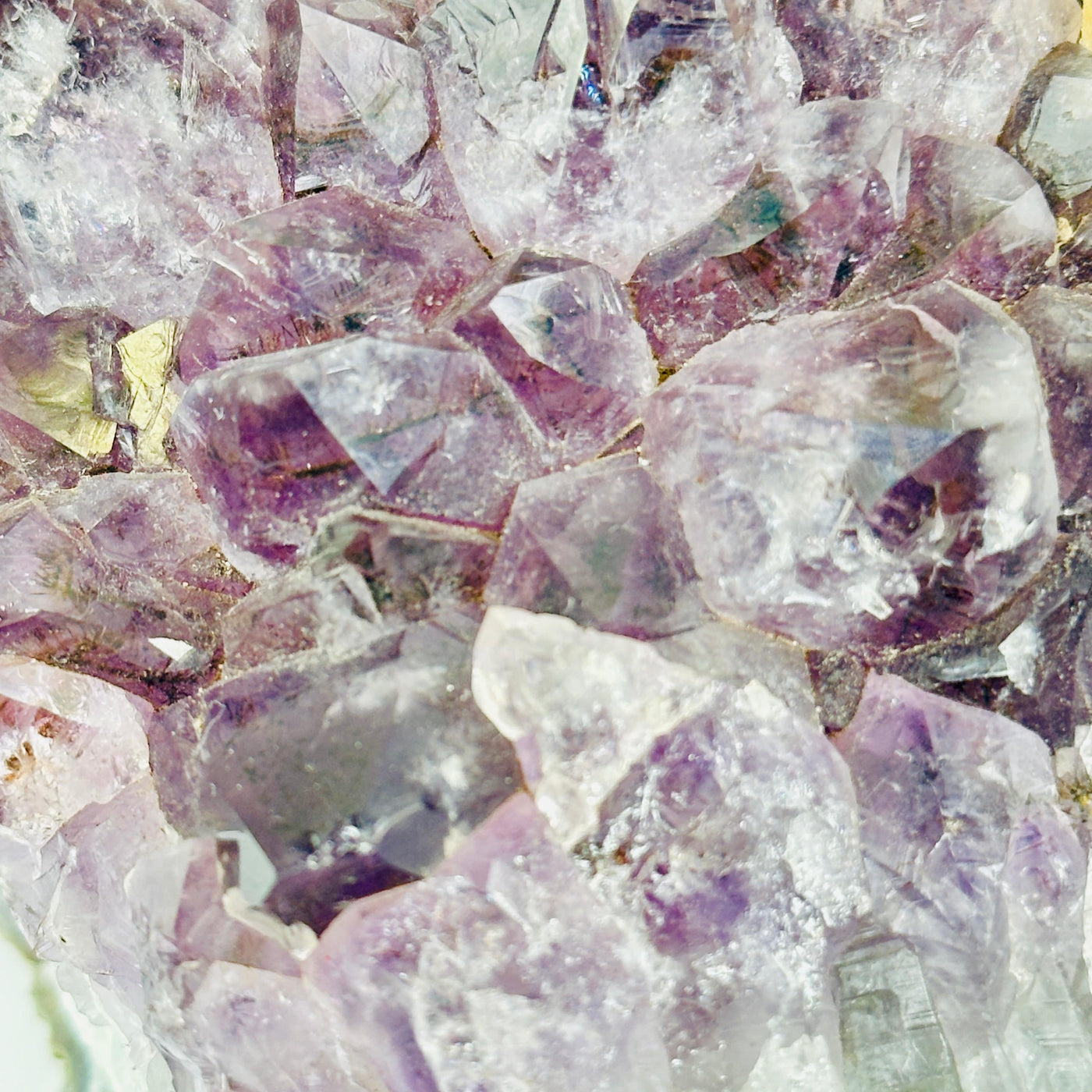 Amethyst Crystal Cluster with Calcite One-of-a-Kind #3 closeup for detail