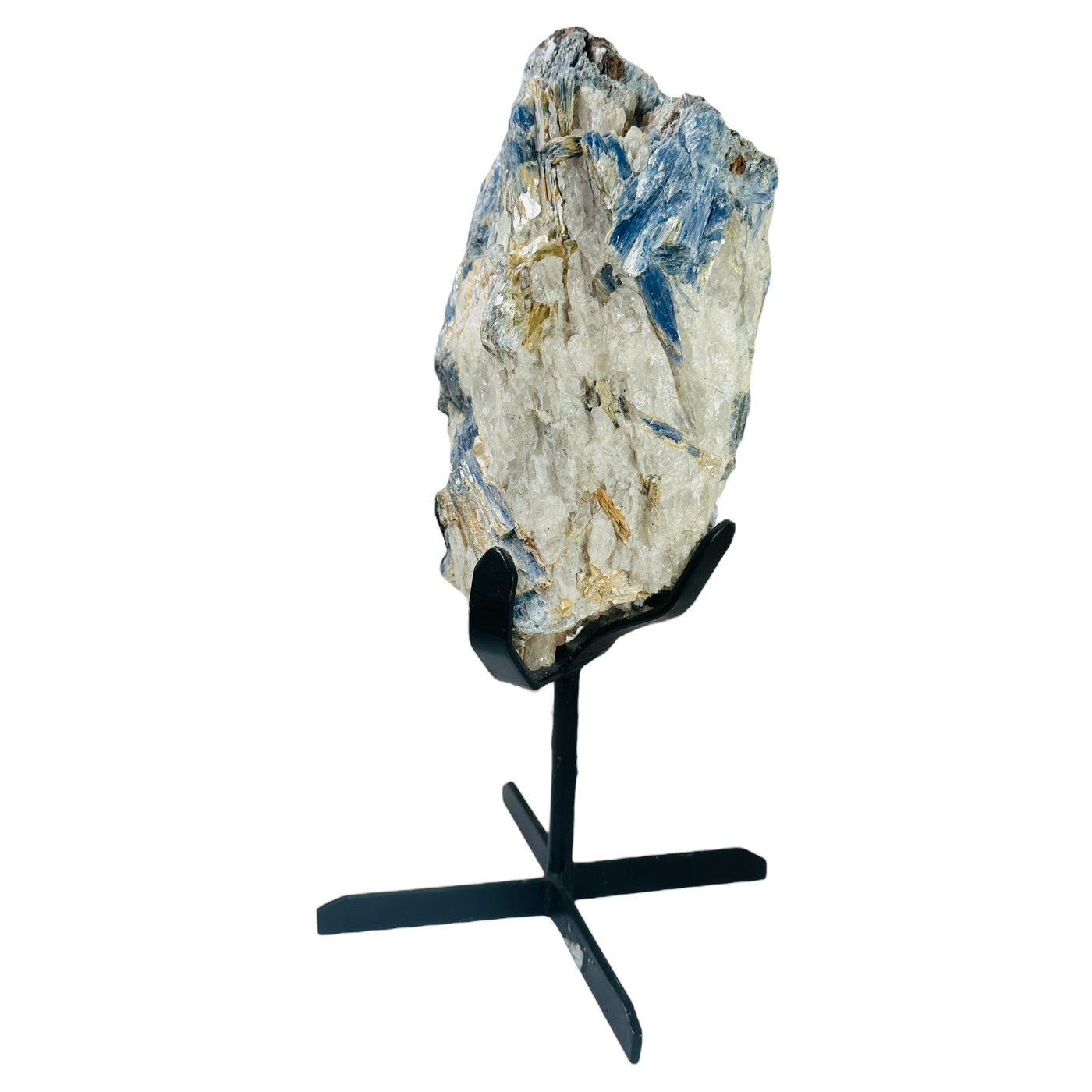 kyanite on stand on white background