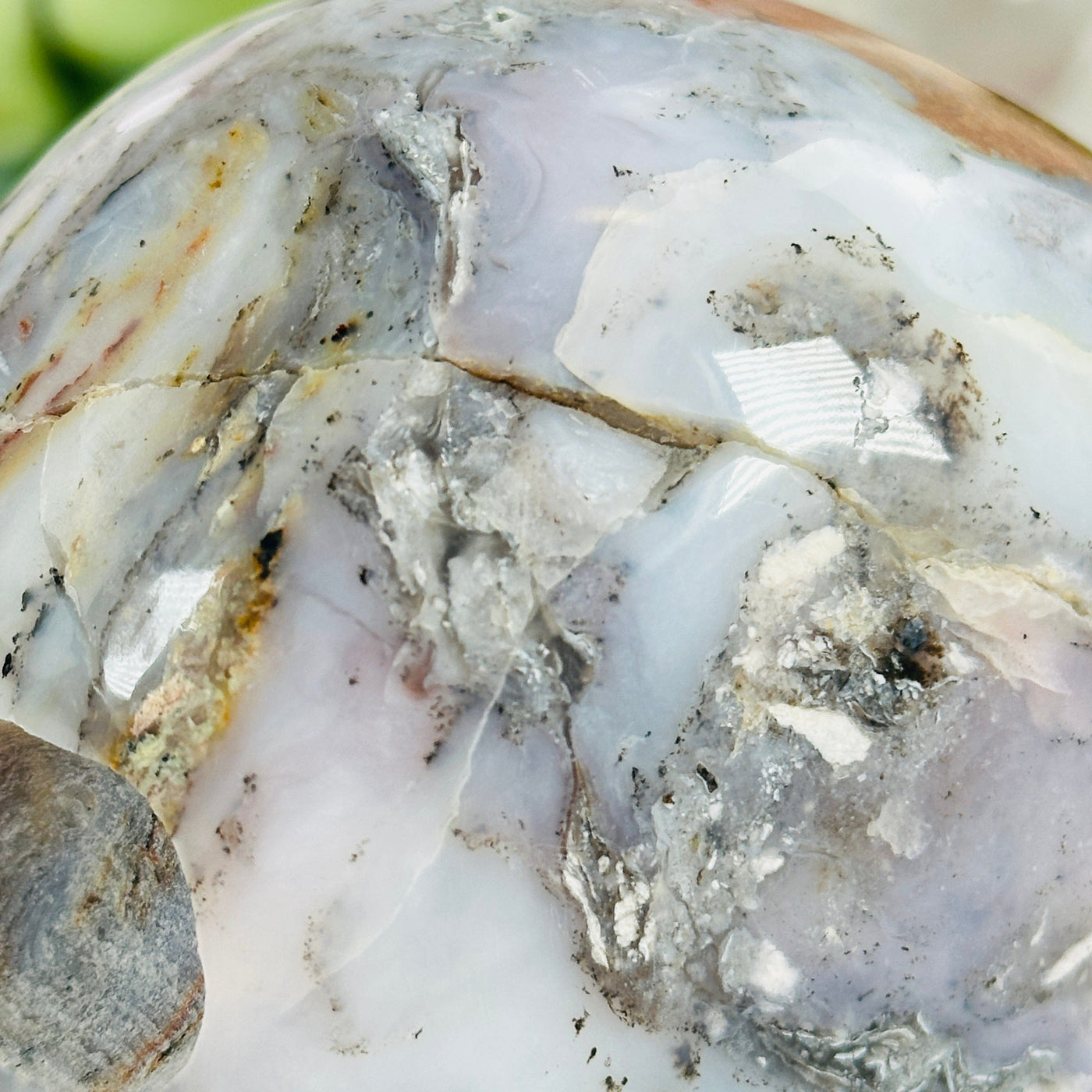 Pink Opal Crystal Skull chip detail