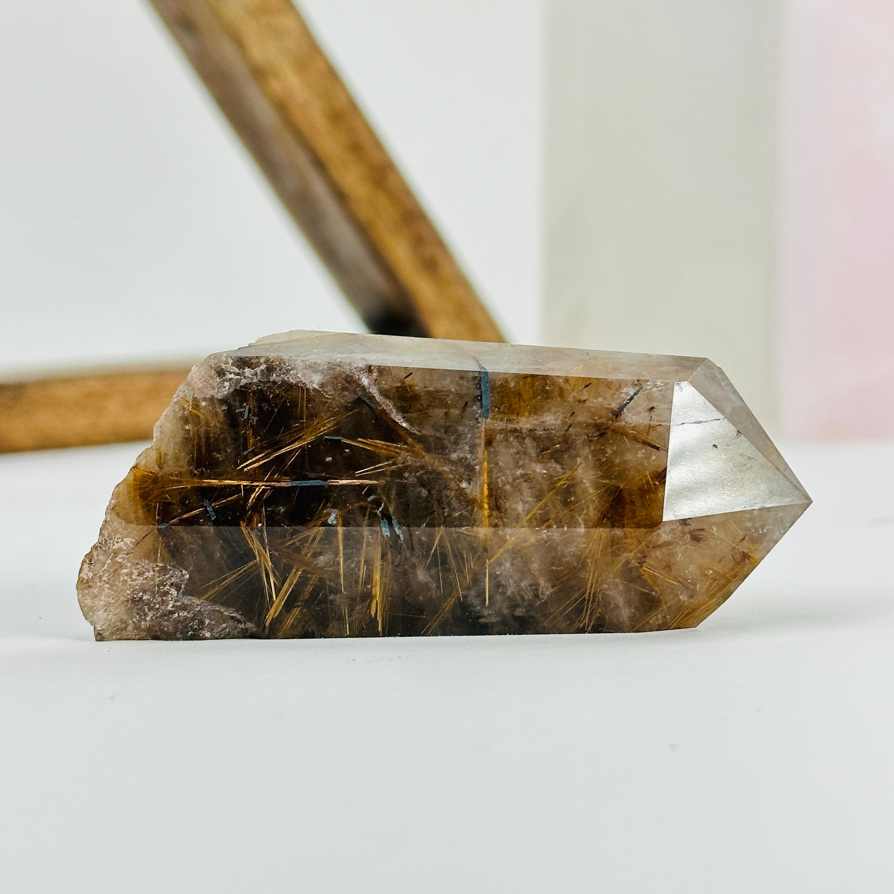 Quartz Column Rutilated Crystal Quartz Natural Polished Point – Rock Paradise