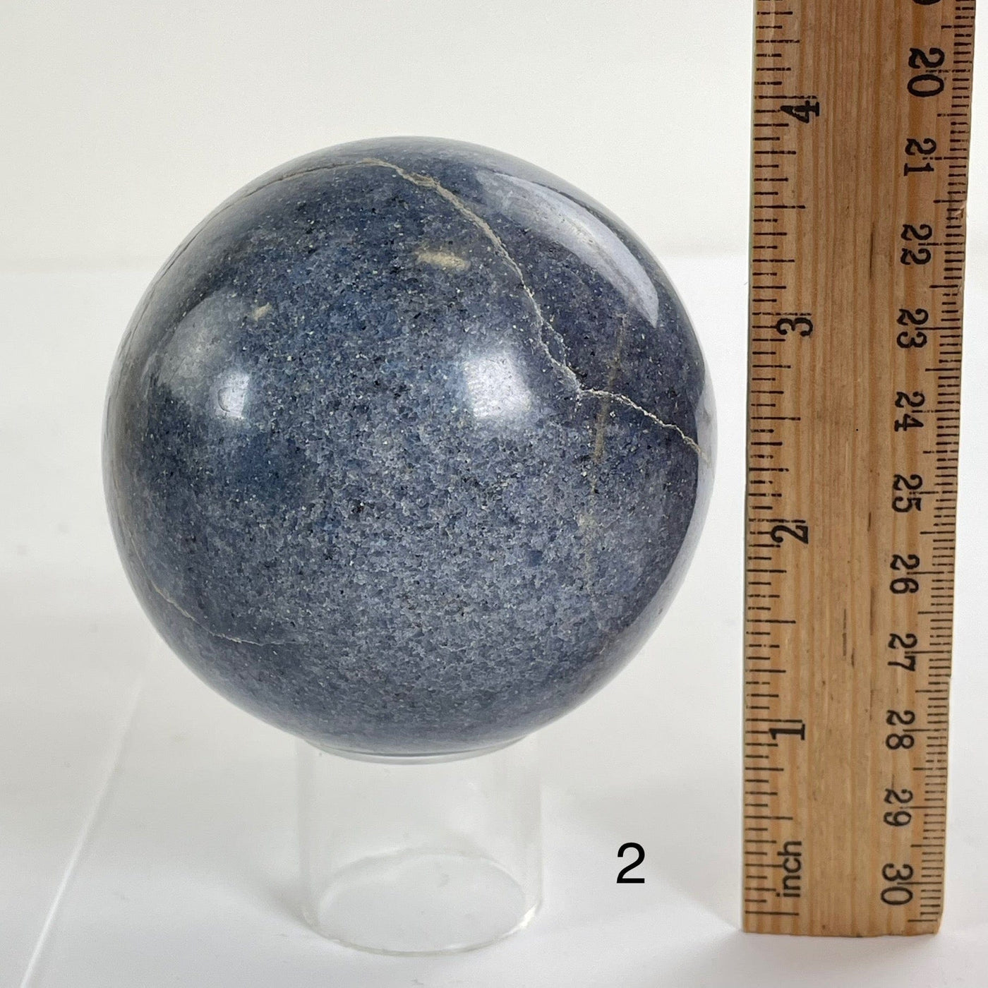 Lazulite Crystal Sphere - You Choose variant 2 with ruler for size reference