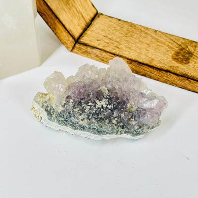 amethyst with decorations in the background