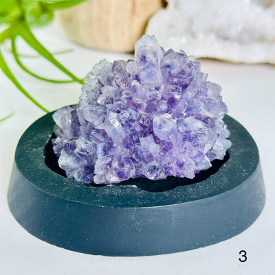 Amethyst Pine Crystal Cluster on Wooden Base from Uruguay - You Choose #3 variant 3 labeled