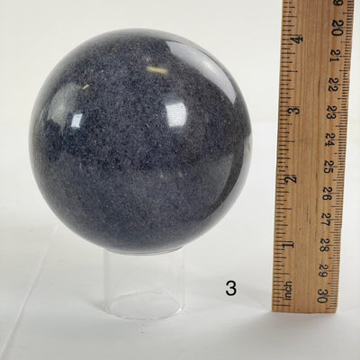 Lazulite Crystal Sphere - You Choose variant 3 with ruler for size reference