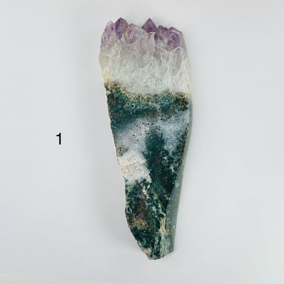 amethyst slab on white background