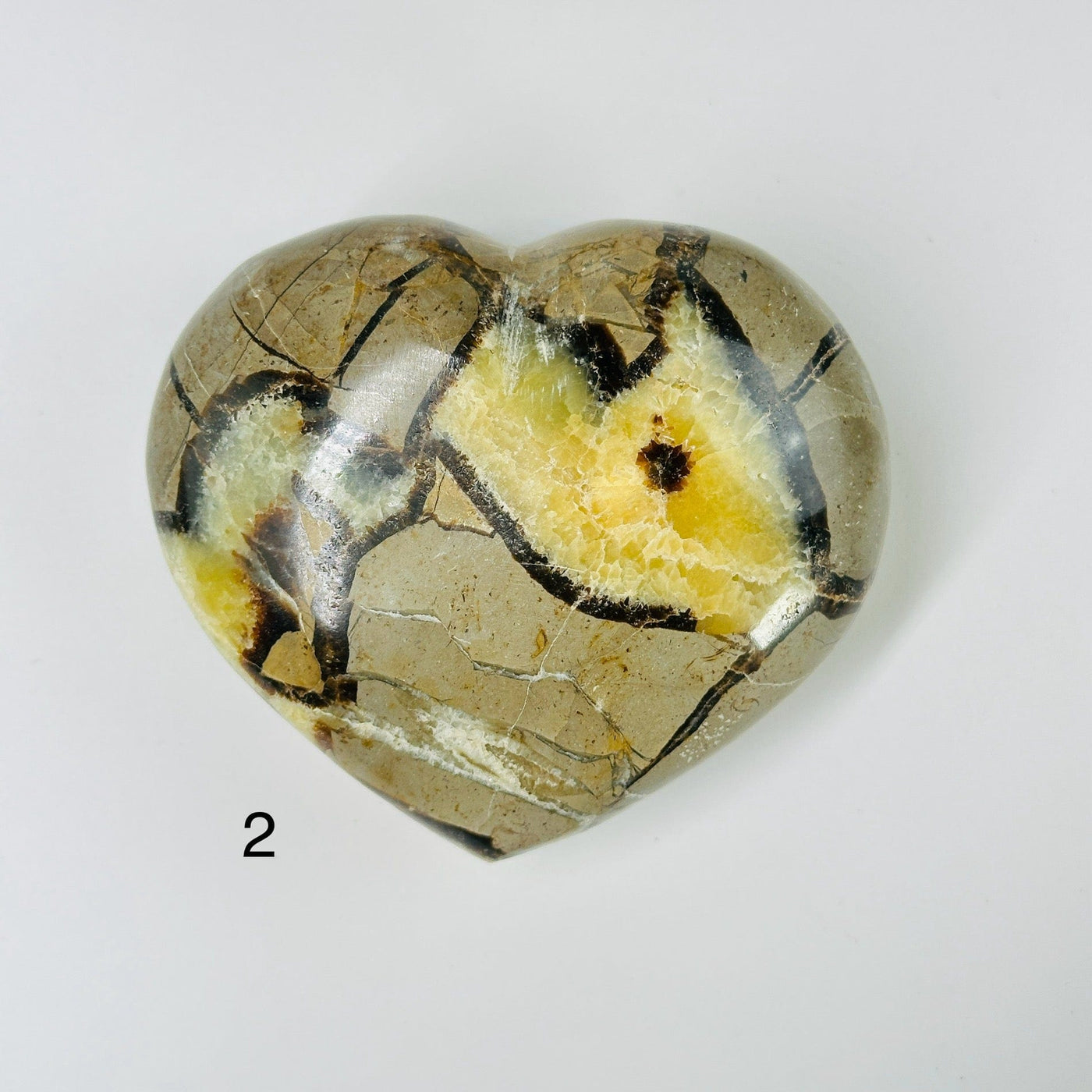 septarian heart with white background