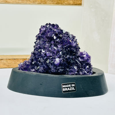 amethyst with decorations in the background