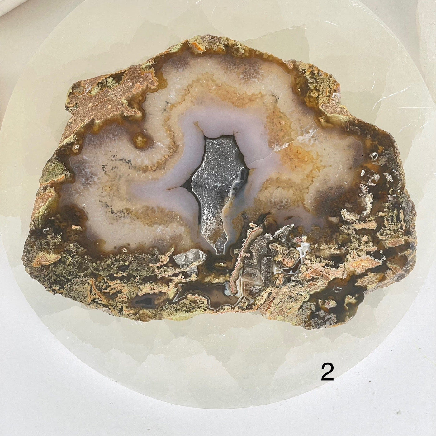 Scenic Moss Agate Crystal Slice - You Choose variant 2 labeled