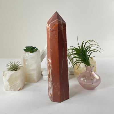 Red Jasper Crystal Obelisk another side