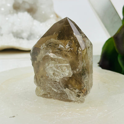 Crystal Quartz Point with Phantoms - One-of-a-Kind #1 side view