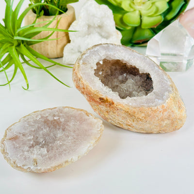  Agate Natural Geode Druzy Crystal Box with Lid - One-of-a-Kind side view