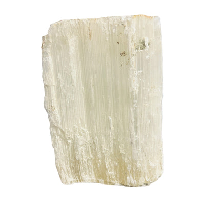 selenite log on white background