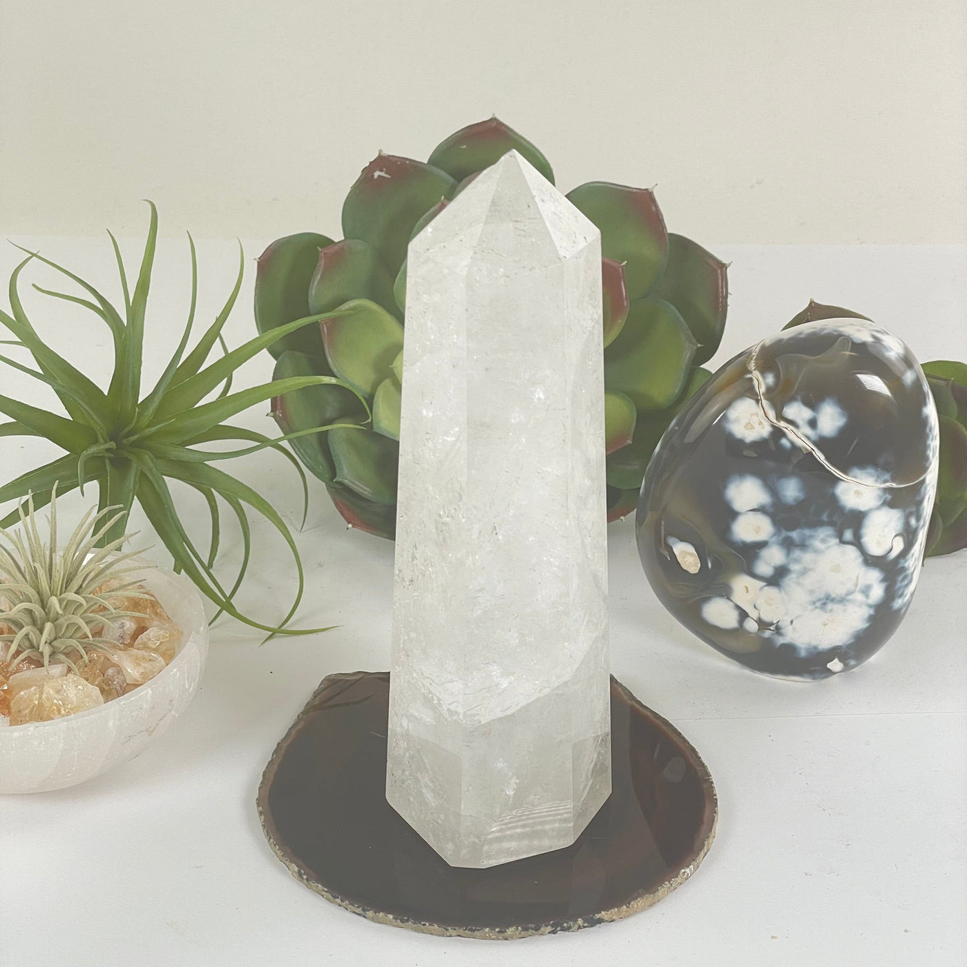 Crystal Quartz Crystal Obelisk - As Is - One-of-a-Kind side view