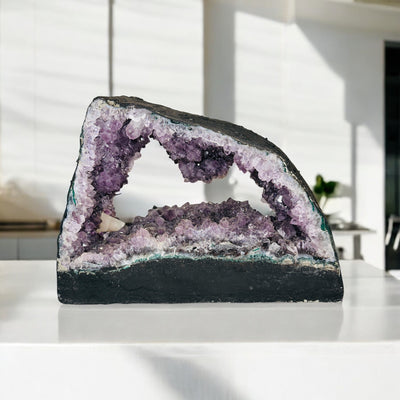 amethyst portal with decorations in  the background