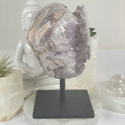 Amethyst Crystal Cluster with Stalactites on Metal Stand - One-of-a-Kind