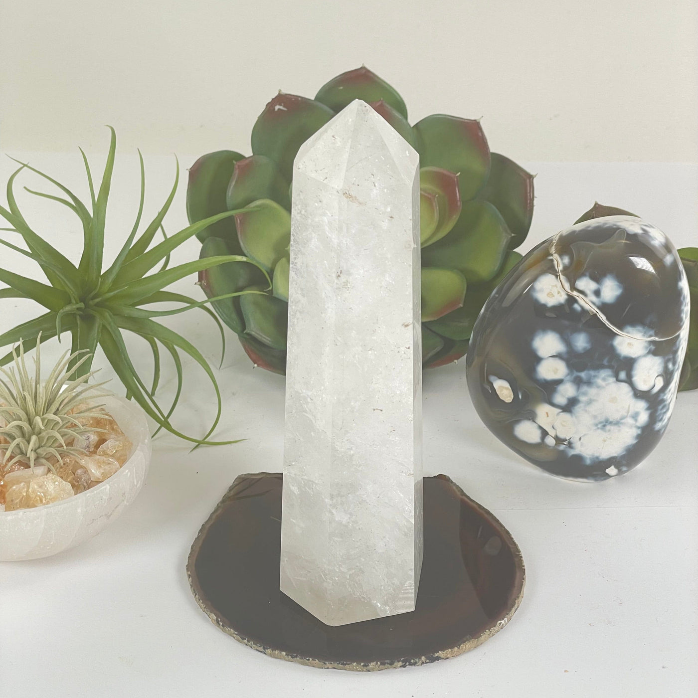Crystal Quartz Crystal Obelisk - As Is - One-of-a-Kind back view