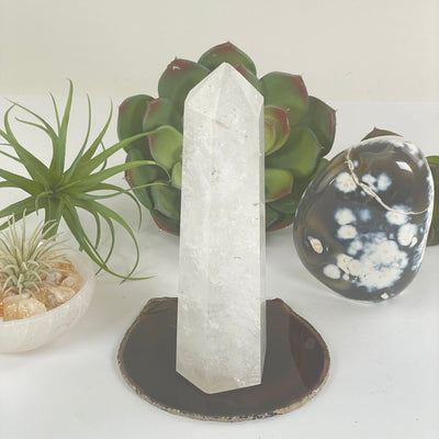Crystal Quartz Crystal Obelisk - As Is - One-of-a-Kind back view