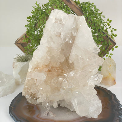 Large High Grade Crystal Quartz Cluster #1 front view