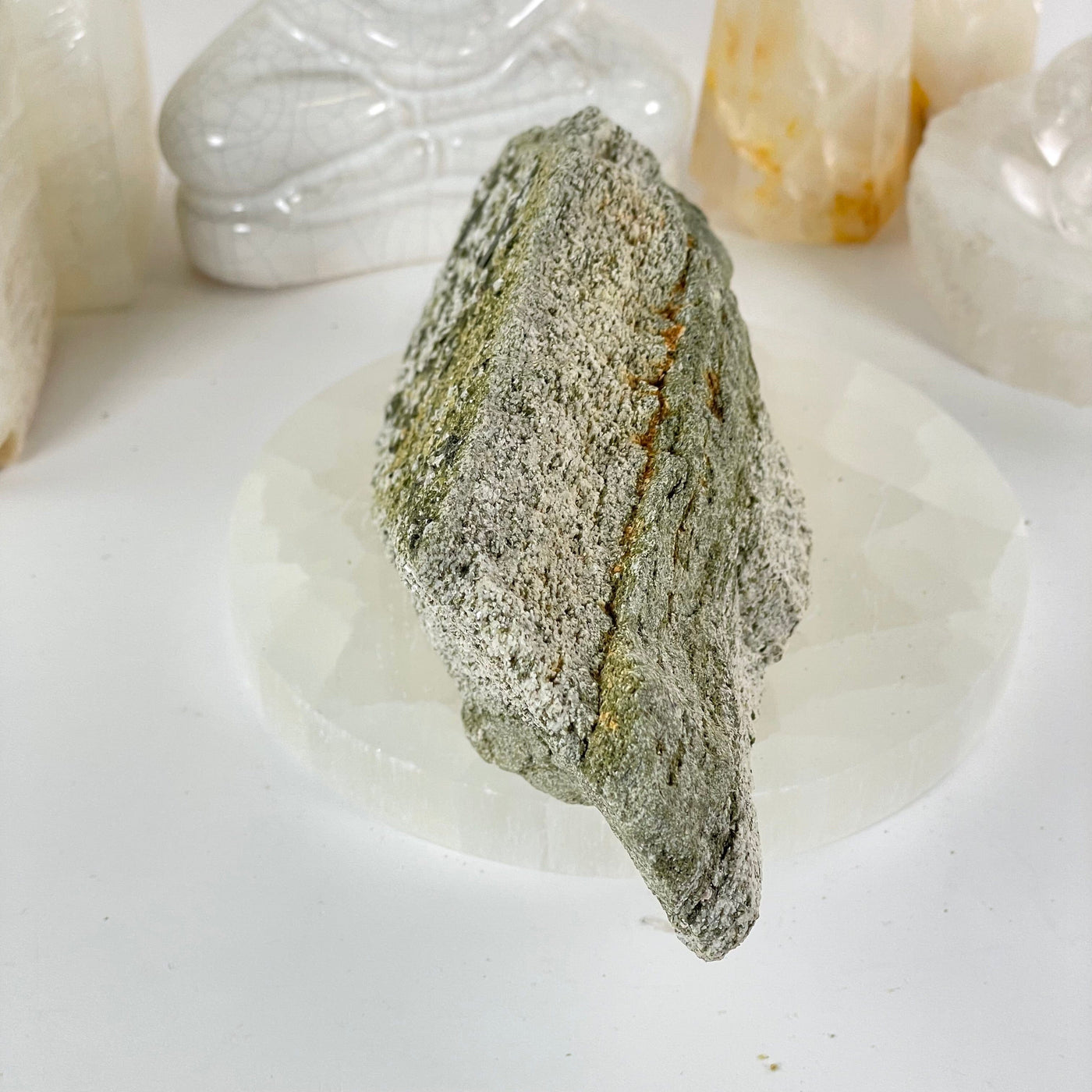 Epidote Crystal Cluster on Matrix - One-of-a-Kind #2 side view