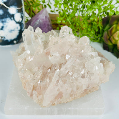 Lemurian Tangerine Quartz - High Grade Crystal Cluster - One-of-a-Kind #3 side view