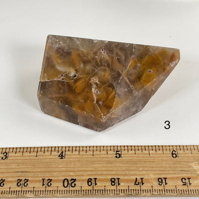 Amphibole Quartz Polished Freeform Crystal - As Is - You Choose variant 3 labeled with ruler for size reference