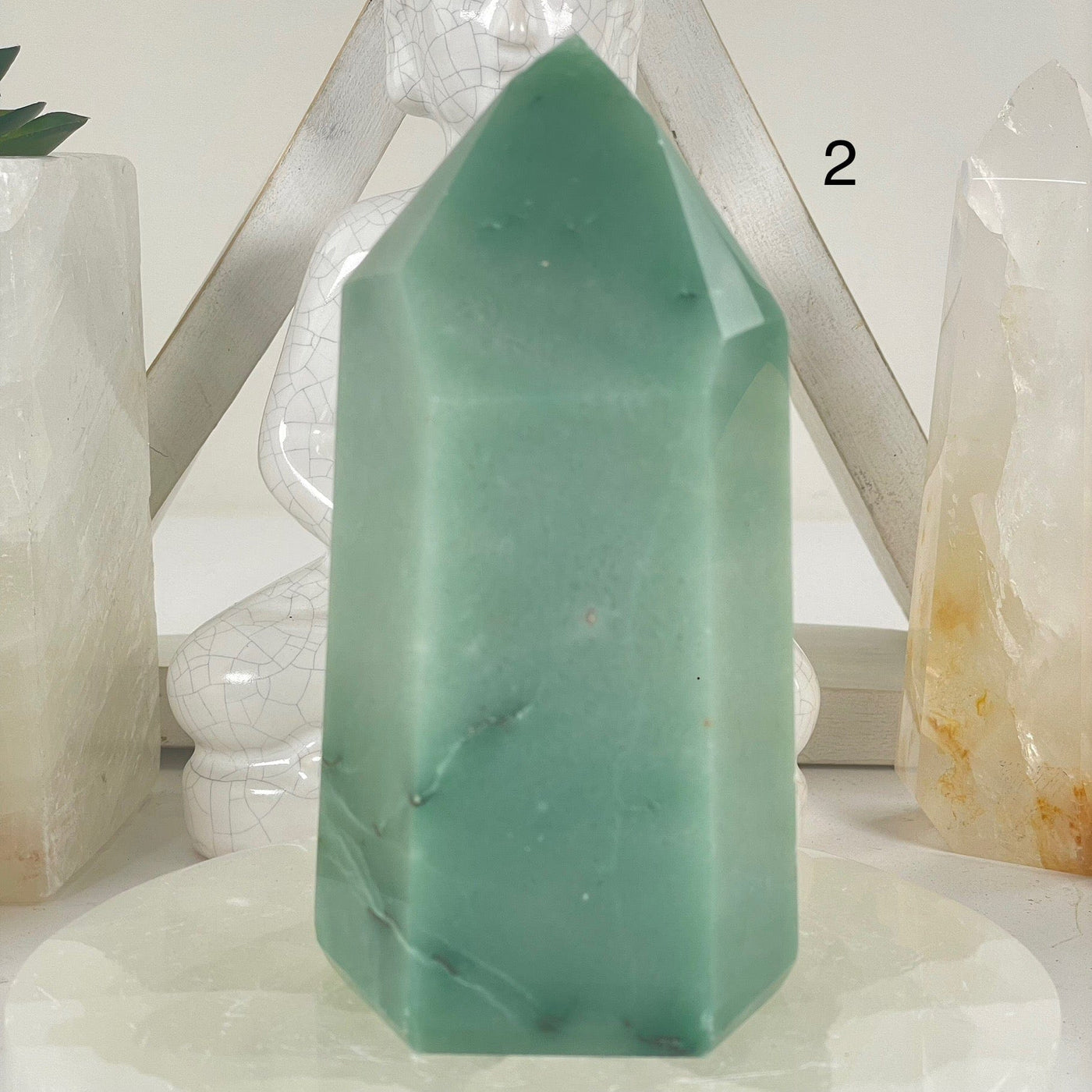 Green Quartz Polished Crystal Point - You Choose variant 2 labeled