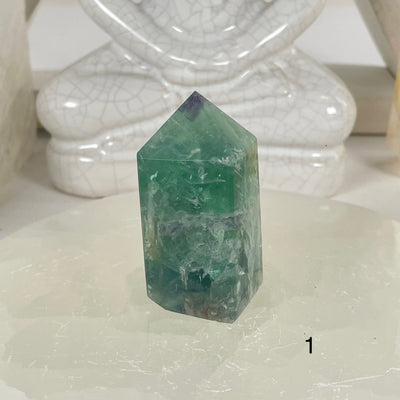 Rainbow Feathered Fluorite Crystal Point - You Choose variant 1 labeled