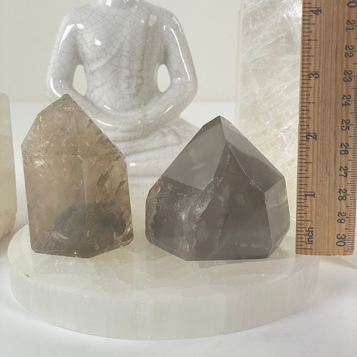 Crystal Quartz Point with Phantoms - You Choose #1 both variants with ruler for size reference