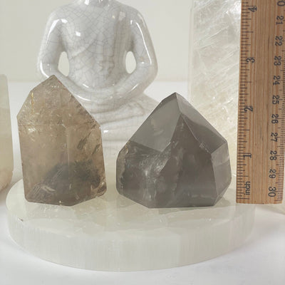 Crystal Quartz Point with Phantoms - You Choose #1 both variants with ruler for size reference