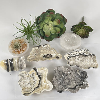 Mexican Onyx Small Bowl - Crystal Dish - You Choose #2 all variants top front view