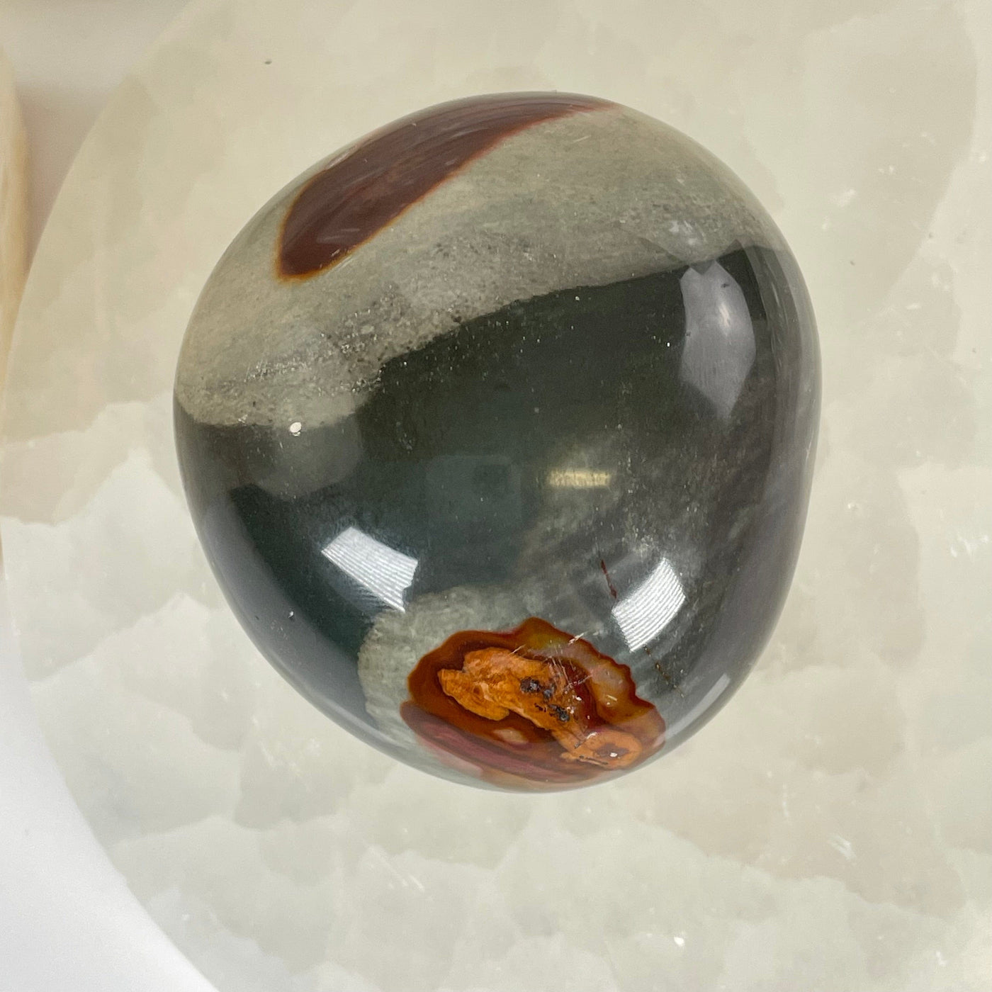 Polychrome Jasper Crystal Palm Stone - One-of-a-Kind back view