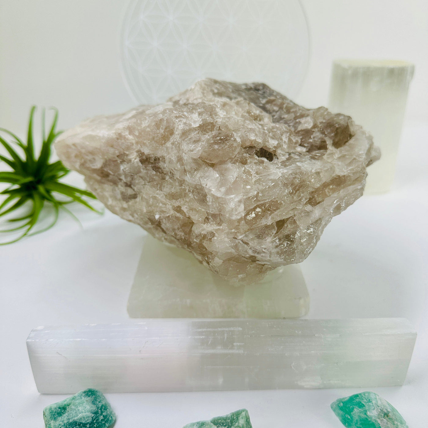  Aquamarine in matrix - aquamarine crystal diagonally embedded in natural rough stone back view