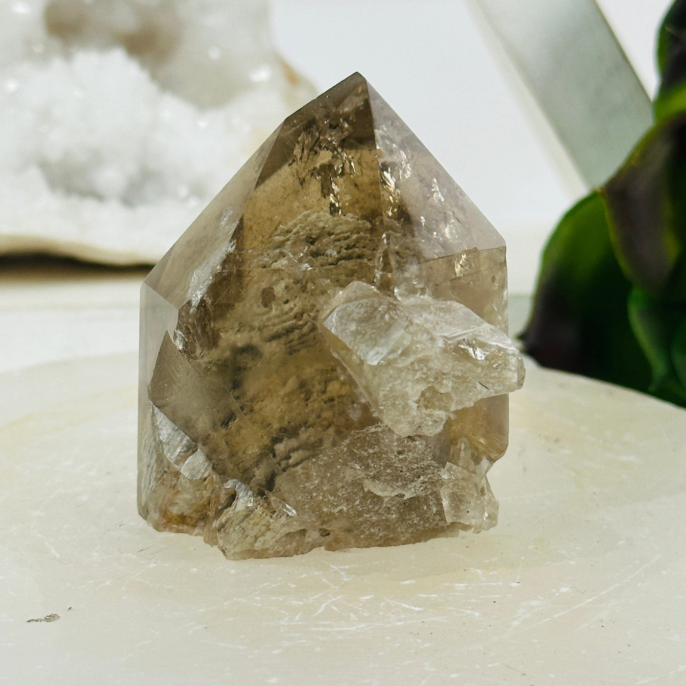 Crystal Quartz Point with Phantoms - One-of-a-Kind #1 side view