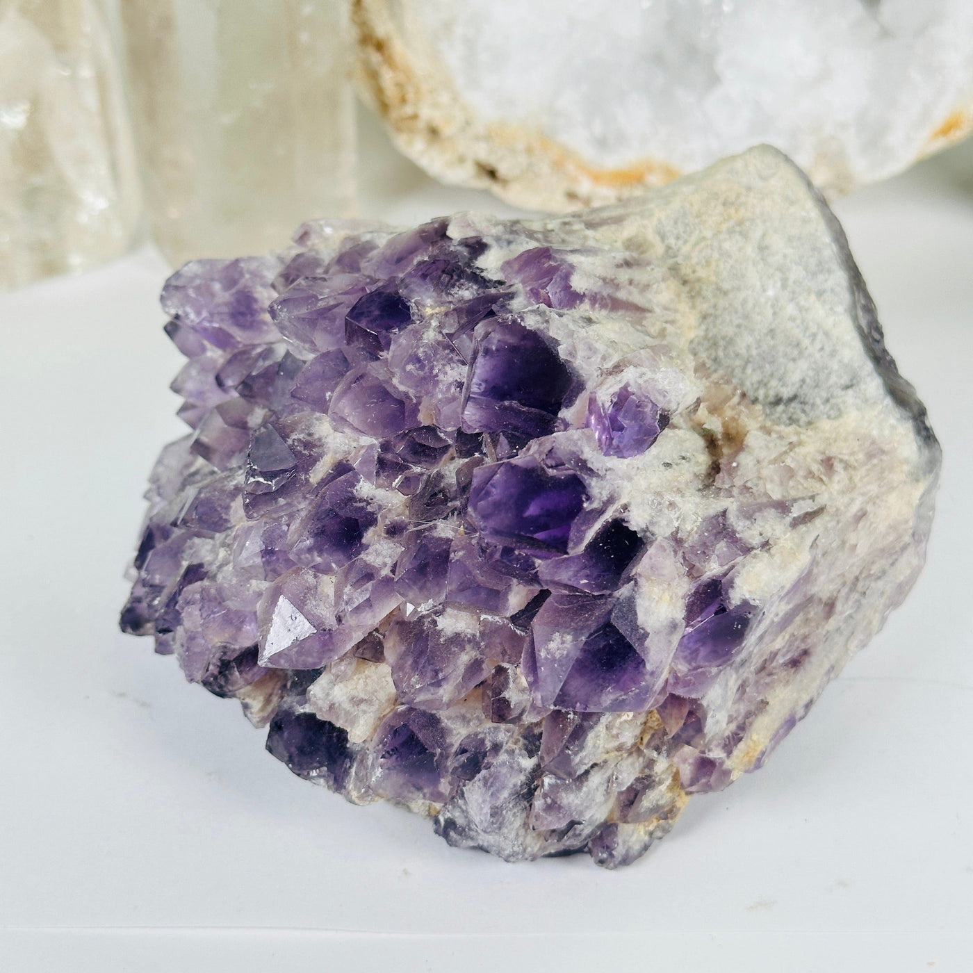 Elestial Amethyst Crystal Cluster #3 front view