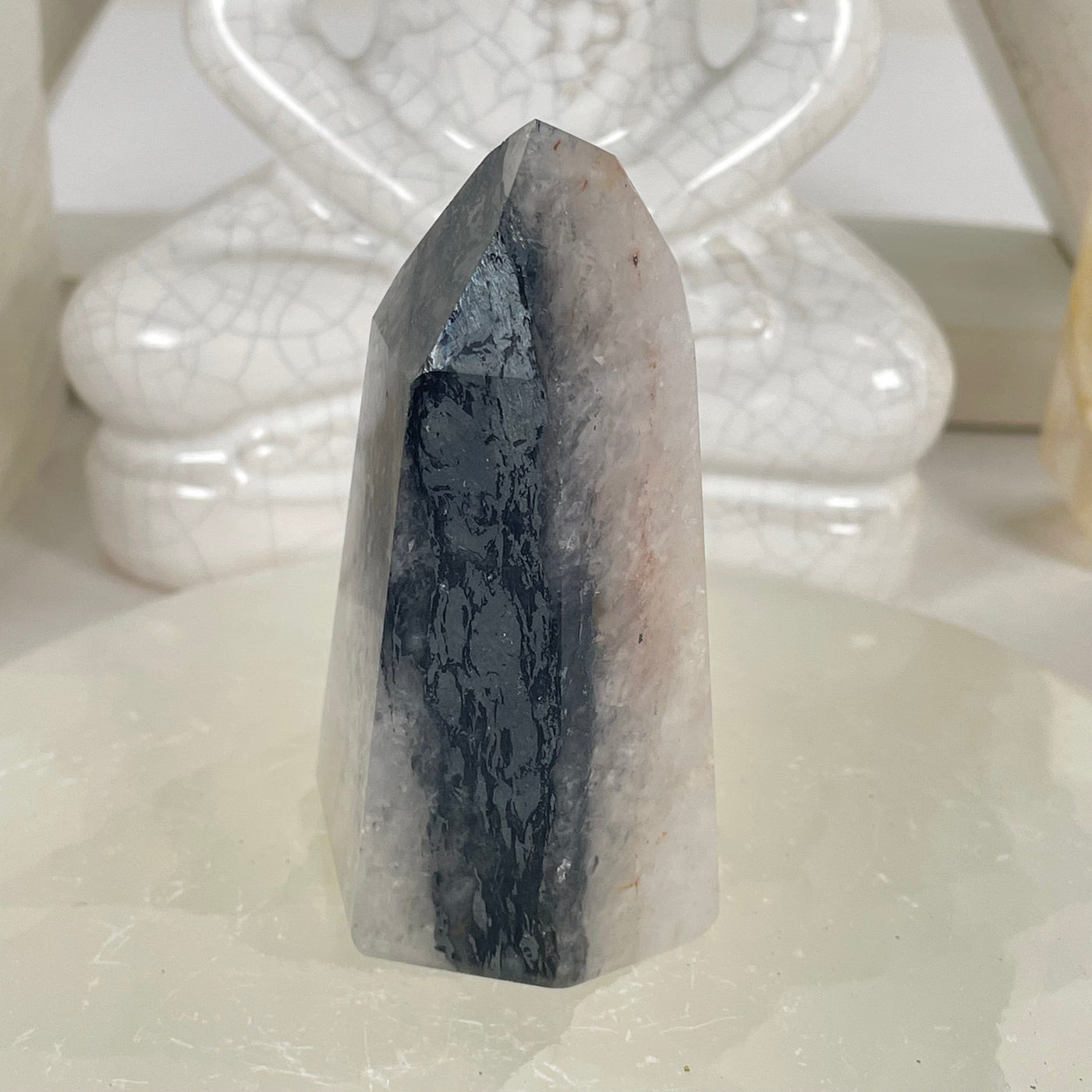 Hematoid Quartz Polished Crystal Point - One-of-a-Kind #2 side view